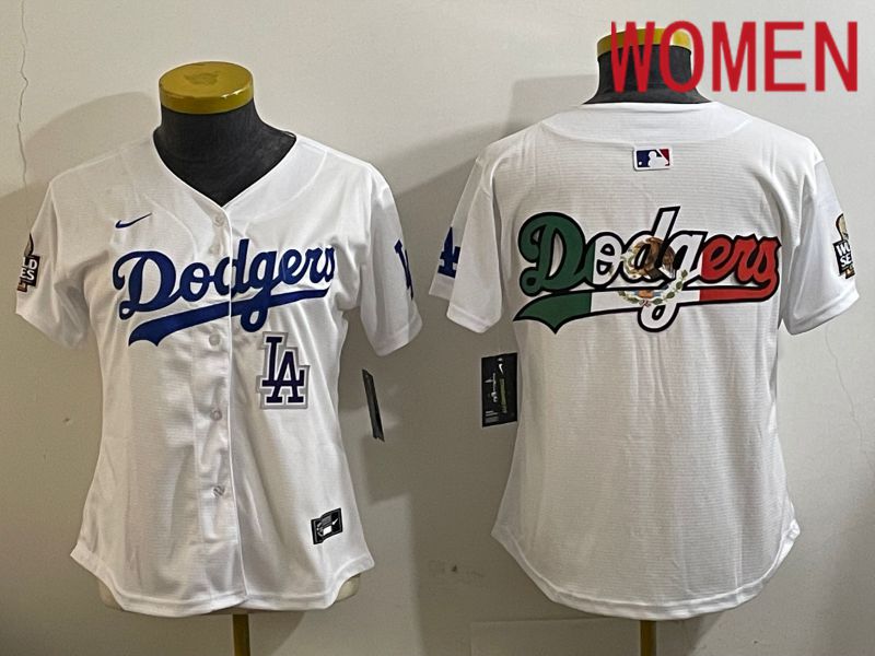 Women Los Angeles Dodgers Blank White Game 2024 Nike MLB Jersey style 112113
